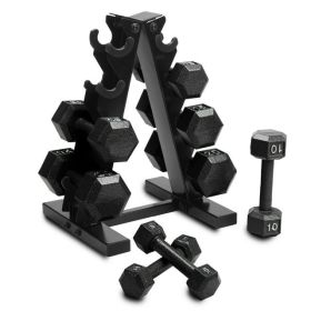 CAP Barbell 100 lb Cast Iron Hex Dumbbell Weight Set With Storage Rack, Black, Strength Training Free Weights CAP Barbell 100 lb Cast Iron Hex Dumbbell Weight Set With Storage Rack, Black, Strength Training Free Weights